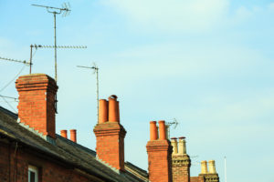 several chimneys in a row